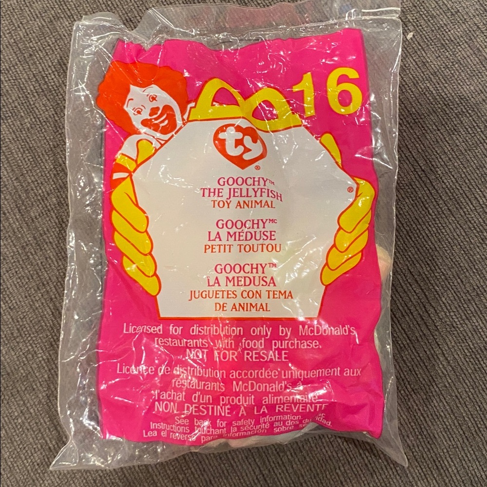 2000 McDonald’s TY Beanie Baby Happy Meal Toy - Goochy the Jellyfish babies toys